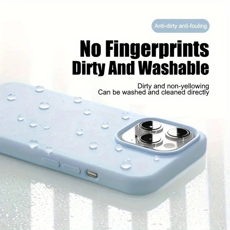Phone Case - Original Liquid Silicone Soft Phone Case for iPhone 18 17 16 15 14 13 Pro Max Candy Color Shockproof Cover Funda