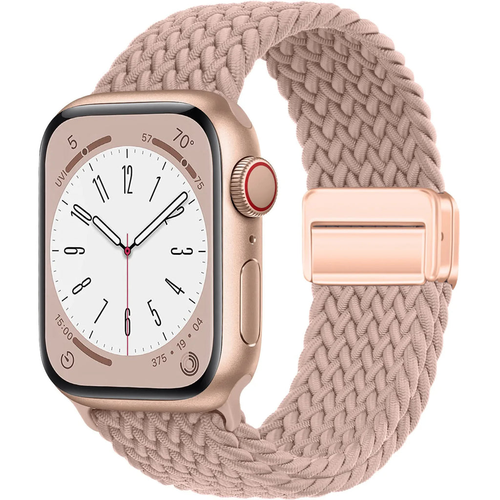 Nylon Strap For Apple Watch Band Ultra 44mm 40mm 45mm 49mm 41mm 44 mm magnetic buckle Braided Bracelet iWatch series 10 9 se 7 8