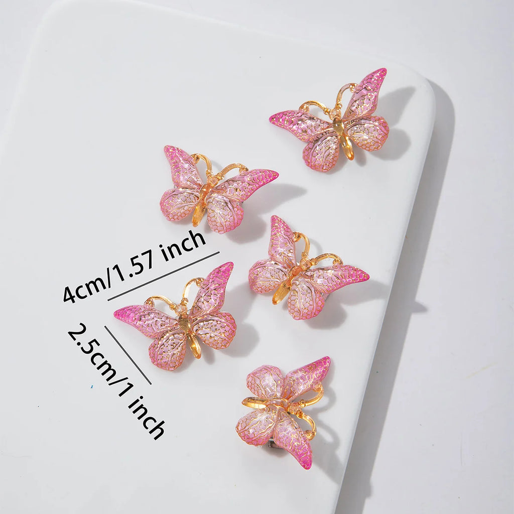 5PCS/20PCS Sweet Macarons Gradient Color Cute Butterfly Kids Hairpins Children Headwear Princess Barrette Girls Hair Accessories