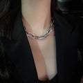 New Metal Thick Chain Necklace 2025 New Women's Net Red Light Luxury Collarbone Chain Female Choker Personality Sweater Chain
