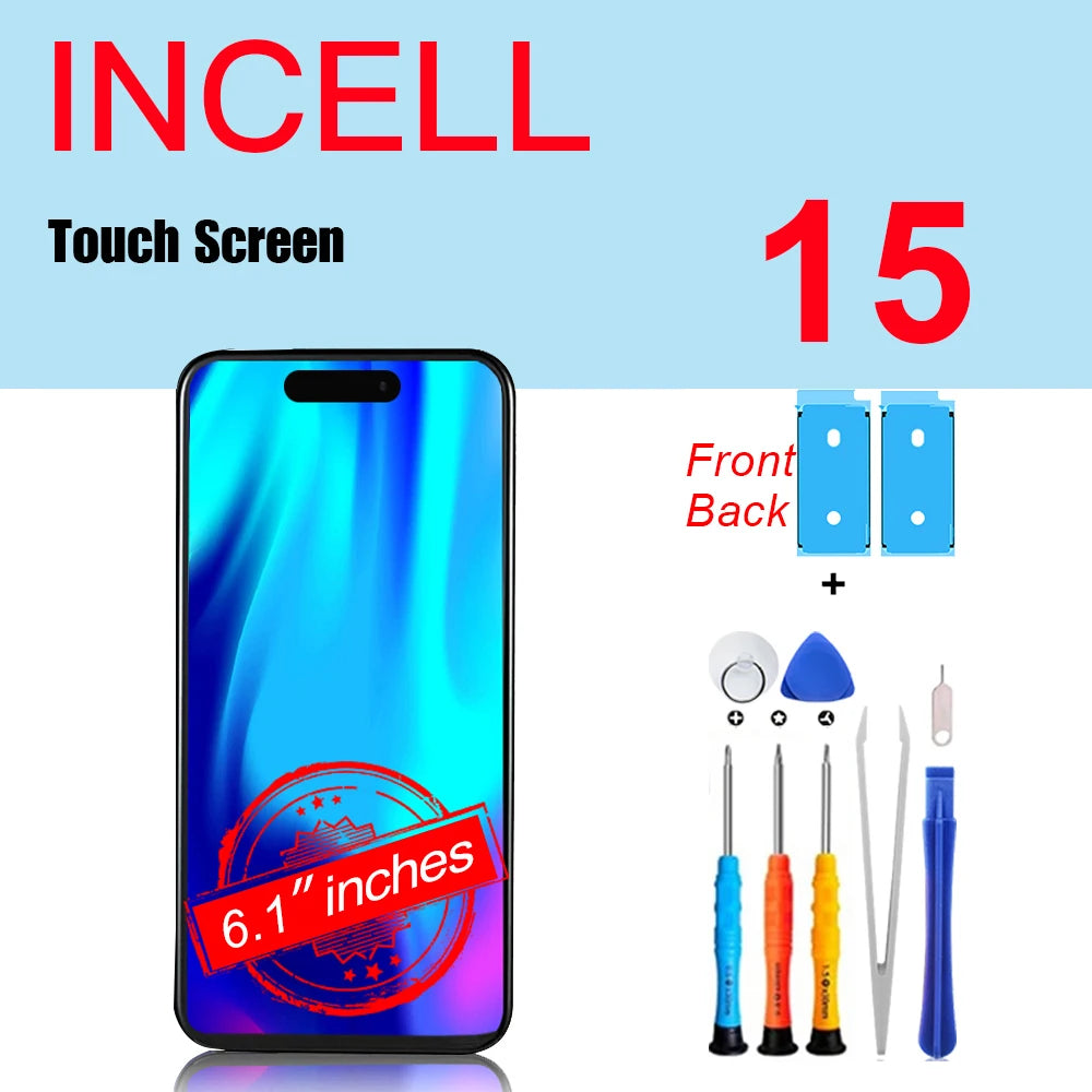 PINZHENG High Quality Screen INCELL LCD OLED For iPhone 14 Pro 15 Plus 13 Pro Max Display For iPhone Replacement With Tools