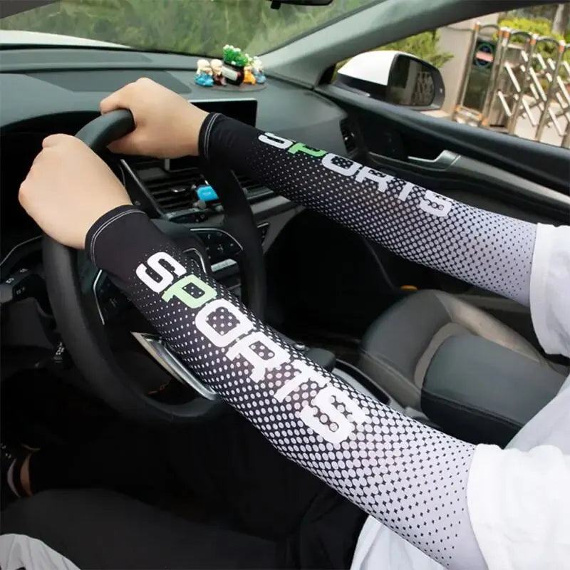 2Pcs Set UV Protection Long Sleeve with Full Face Mask Outdoor Sport Cycling Ice Silk Breathable Neck Protector Arm Cover