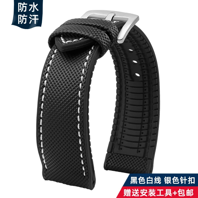 For Longines Seiko water ghost Hamilton series nylon rubber Bottom watch strap 20mm 22mm 23 Strap Men soft Waterproof Wrist Band