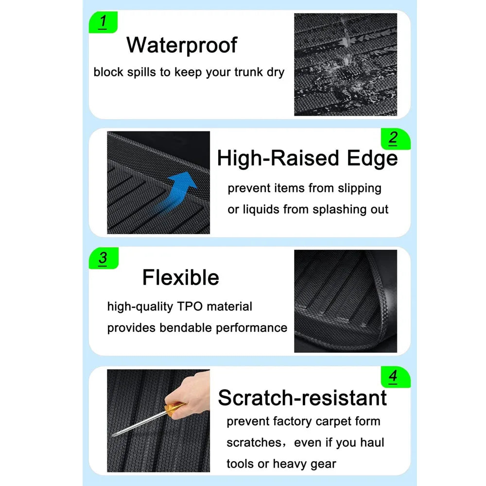 3PCS High Quality Car Floor Mat Front Rear Automotive Carpet Floor Mats For Toyota RAV4 2007-2012 All-Weather Waterproof  Dirt Heavy Duty Car Mats Flexible Floor Liners