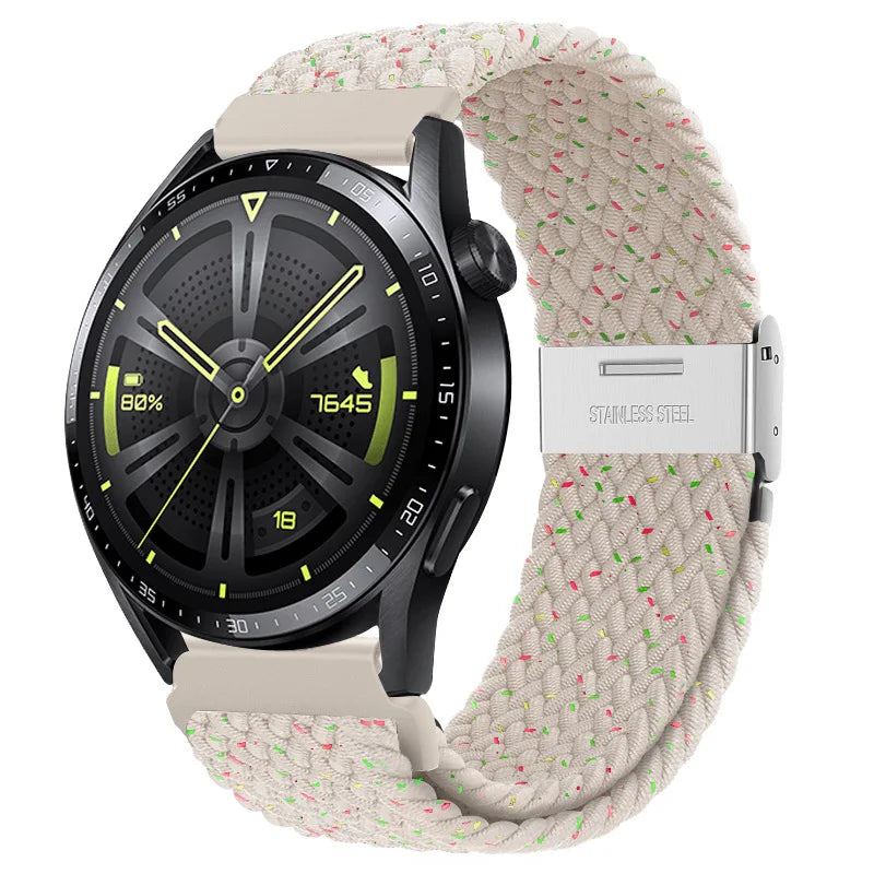 22mm 20mm Nylon Strap For Samsung Galaxy Watch 6 5 4/Gear S3 Magnetic Buckle Metal Adjustment Band For Huawei IWatch 4 GT2/3 Pro