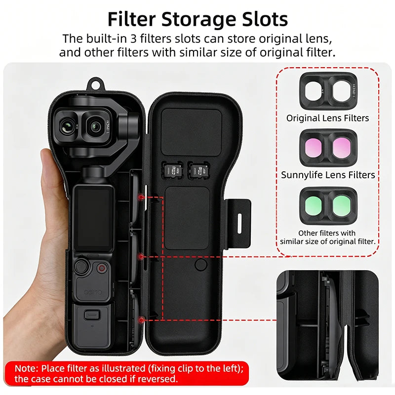 Portable Case Hard Shell Protective Cover Gimbal Filter 1/4" Handle Storage Box for DJI OSMO Pocket 4P Camera Accessories