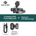 WIFI 4-Channel Car DVR Dash Cam With 4 Cameras Full HD 1080P Video Recorder Night Vision Black Box Cabin Camera 24H Parking