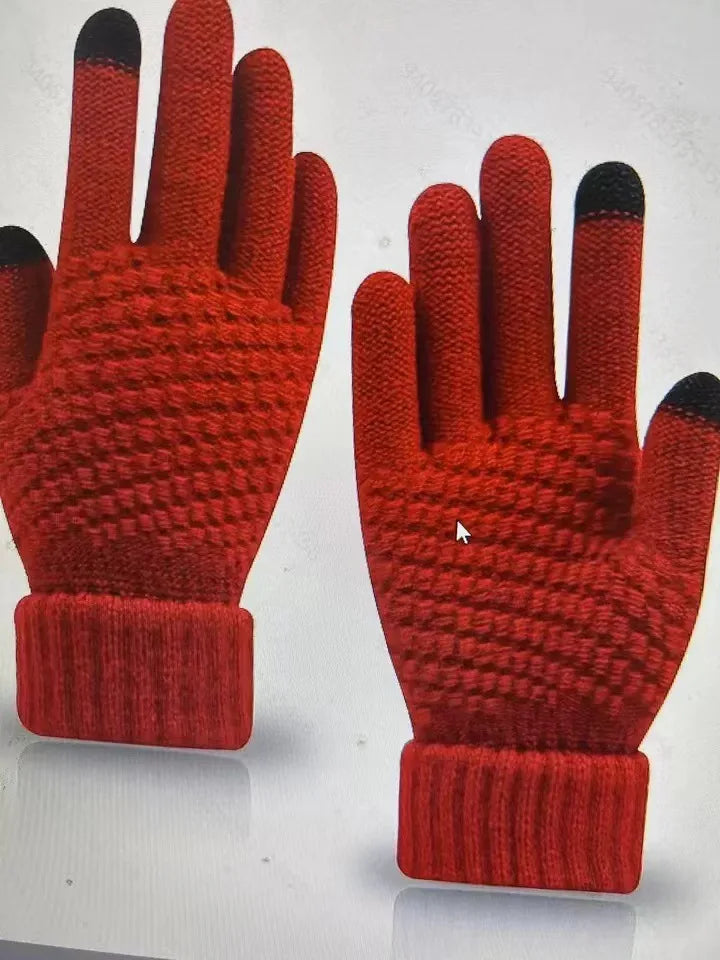 Knit Touchscreen Gloves for Women Men, Soft Warm Winter Gloves with Stretch Fit, Texting Fingertips for Daily Wear, Gray Black
