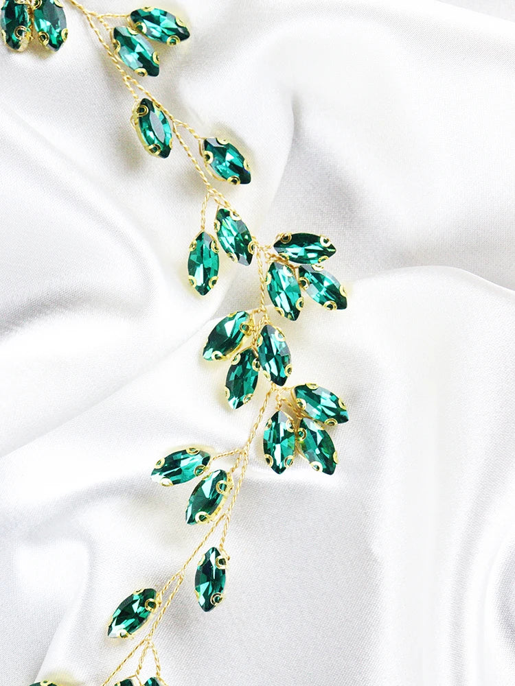 Women Rhinestone Hair Vine Stylish Hair Jewelry Handmade Prom Hair Ornaments Wedding Bridal Hair Accessories for Party Headband