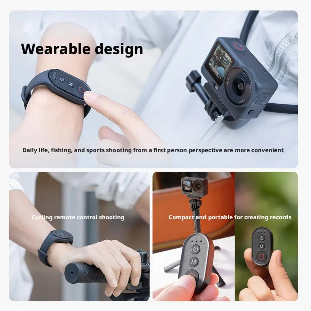 Action Cameras Bluetooth Wristband Remote Control For DJI Action 6/5/4/3/Insta360,Photography Shutter Release Button Controller