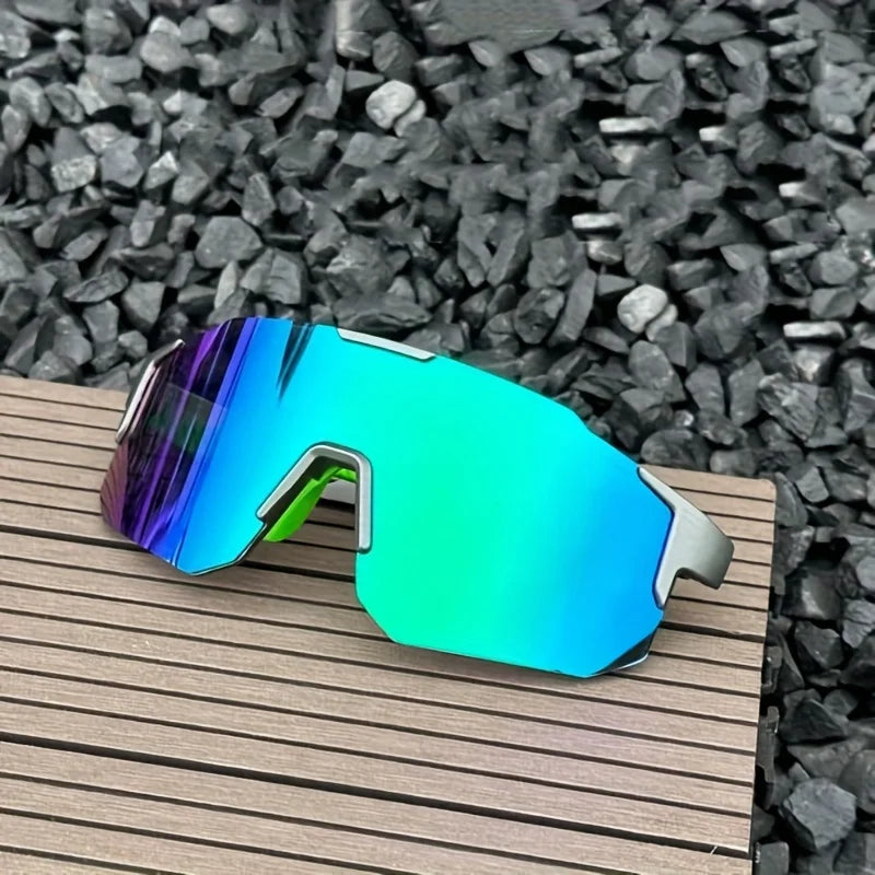 Men's Fashion Large Frame Glasses Integrated Design Bright Yellow Orange Lens and Black Frame Suitable for Daily Wear
