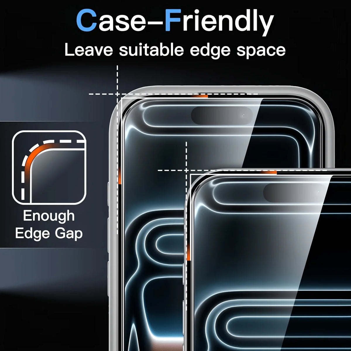 3-1Pcs Tempered Glass For iPhone 18 17 12 13 14 15 Pro Max 11 XR Screen Protector Glass HD Crystal 9H Anti Scratch Case Friendly