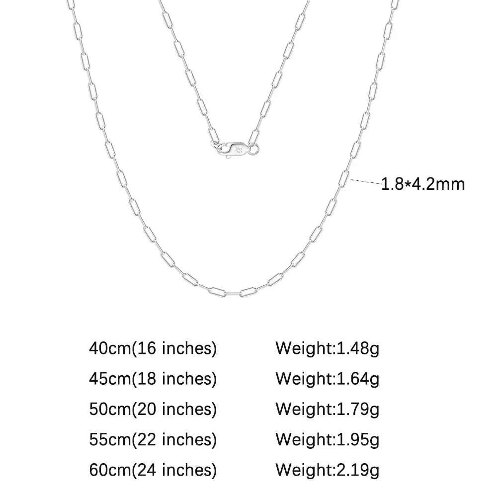 ORSA JEWELS 925 Sterling Silver Chain Necklaces Fashion Party for Men Women DIY Jewelry Simple High Quality 16-24 Inch Wholesale