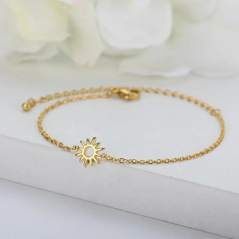 Stainless Steel Beaded Round Snake Chain Bracelets For Women Gold Color Geometric Bracelet Luxury Wedding Party Jewelry Gift