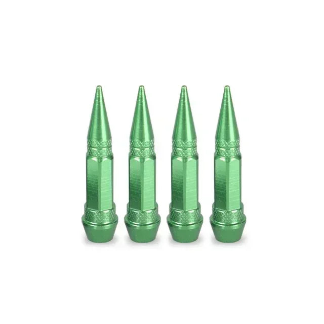 Car Universal NEW 4pcs Bullet Head Screws Valve Caps Personalized Modifications Pointed Valve Tips Bicycle and Motorcycle Tires