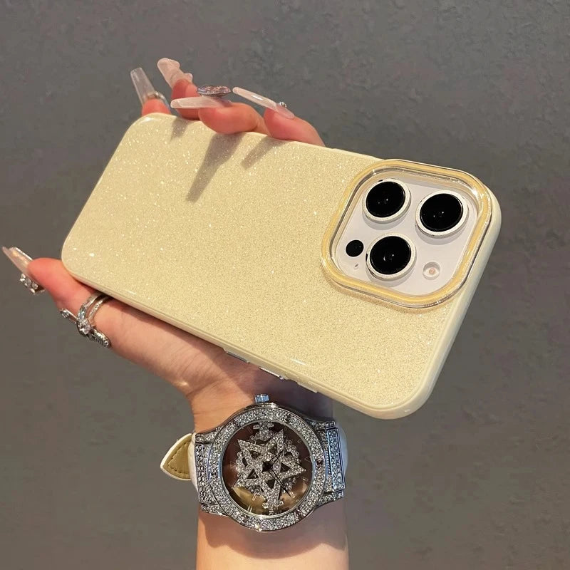 Luxury IMD Glitter Candy Color Hard Case For iPhone 16E 16 15 14 13 12 11 XS Max X XR SE 7 8 Plus Hybrid Silicone Soft PC Cover