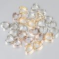 50pcs Heart Frame Wrapped Bead Double Stright Hole Spacers Loose Beads  for Jewelry Making DIY Findings