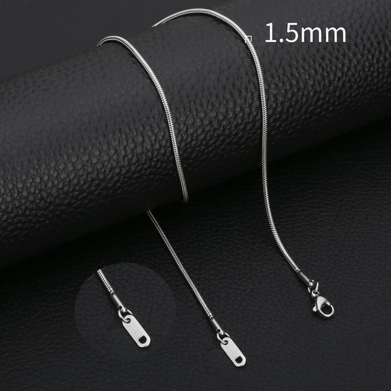 HIYEE Stainless Steel Snake Chain Necklace Chains for DIY for Women Jewelry Making Findings Pendants Lobster Clasps Wholesale