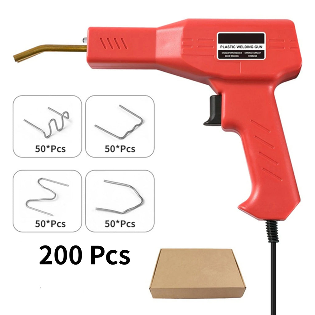 220v/110v Plastic Welder, Hot Stapler, Car Plastic Bumper Repair Tool, Home DIY Welding Gun With 200Pcs 4 Types Welding Nails