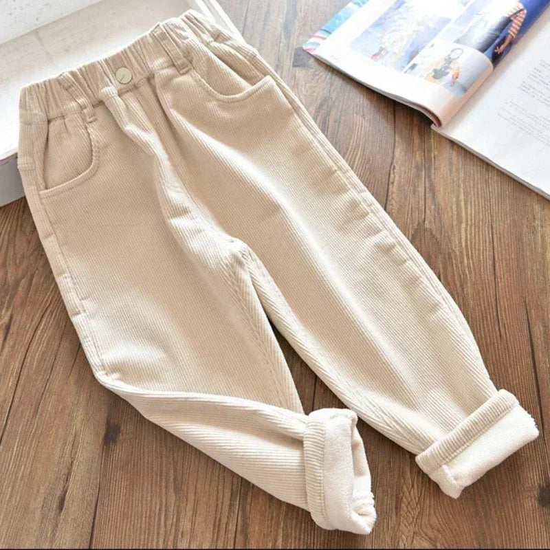 Harem Pants Corduroy Children Outfits Tracksuit Winter Cotton Trousers Kids Outwear Pants Boys Girls Casual Warm Loose Pants