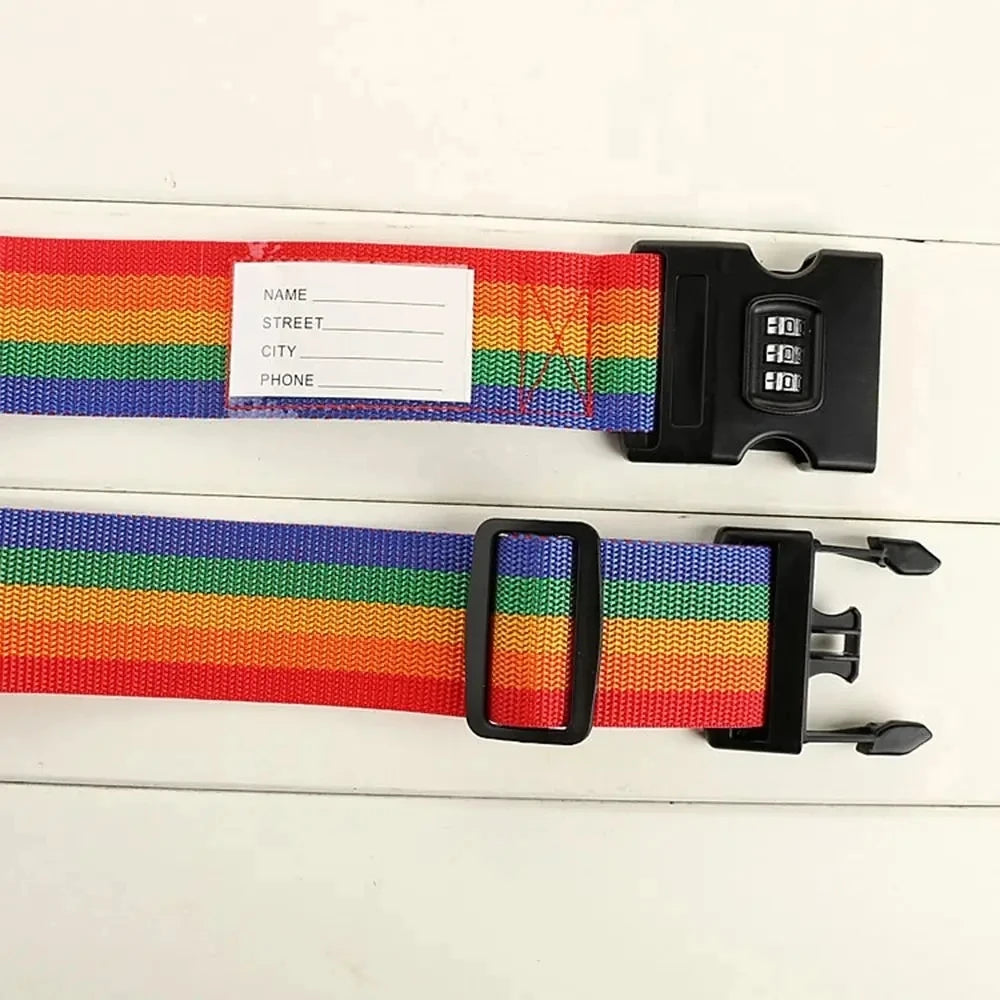 One word adjustable suitcase combination lock bundled luggage strap Travel trolley case bundled luggage strap
