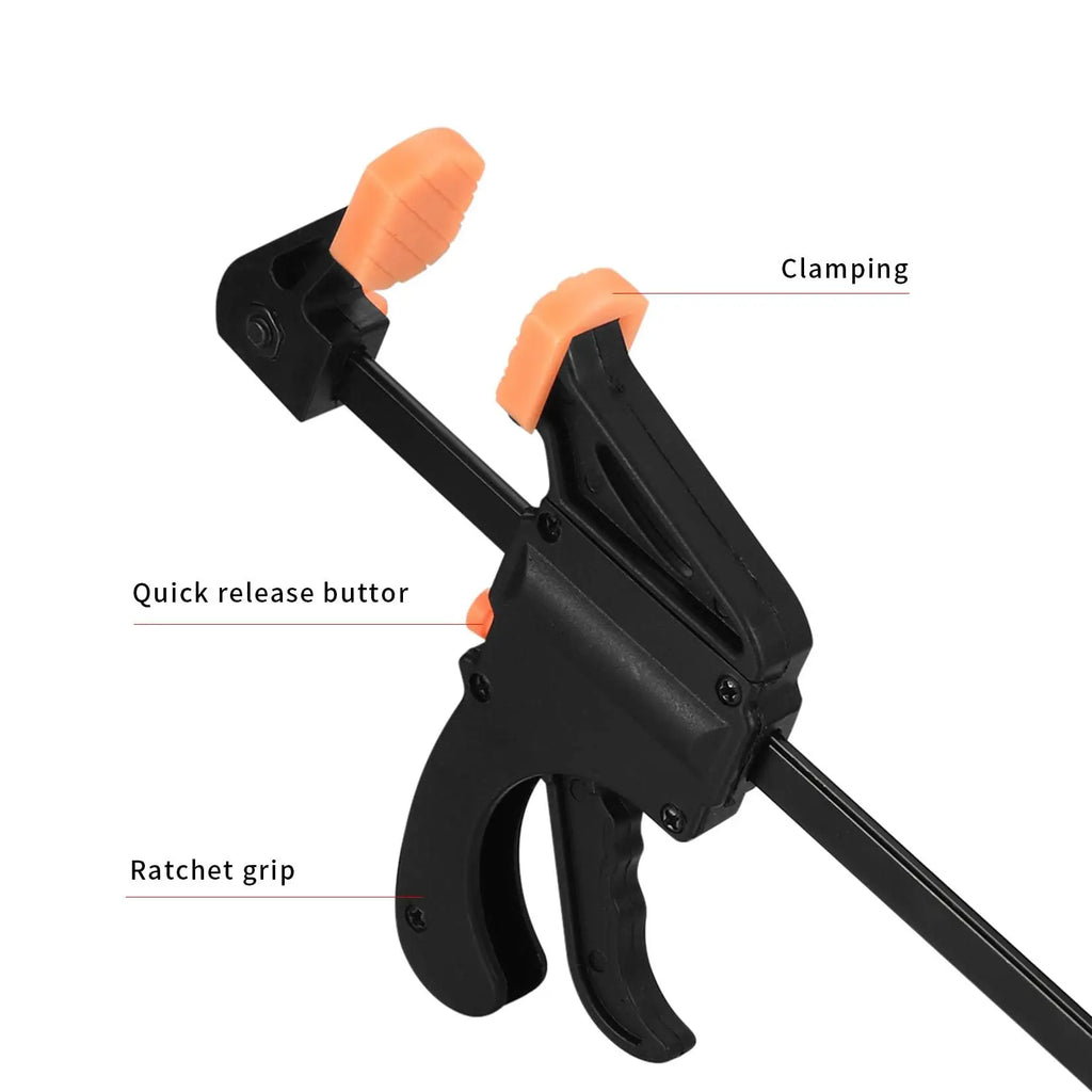 5/2pcs Woodworking Clamp F Hard Quick Release Ratchet Speed Squeeze Clip Kit Long Carpenter Set Nylon Gadget Work Bar  4inch