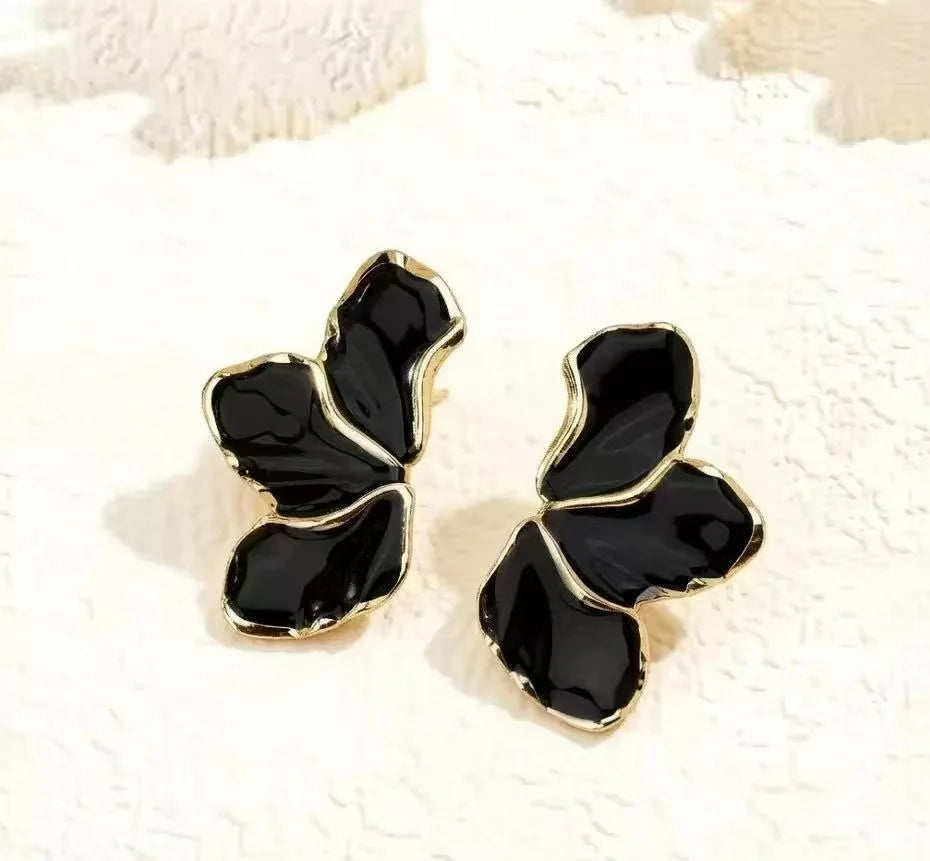 2PCS Fashion Luxury Zircon Starfish Shell Women's Earrings, Simple Flower Leaf Lmitation Pearl Earrings Party Wedding Jewelry