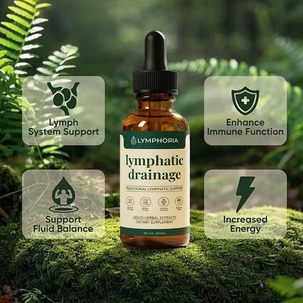 Lymphatic Support Drops Natural Herbal Extract Gentle Liquid Formula Circulation Care Swelling Discomfort Relief for Adults