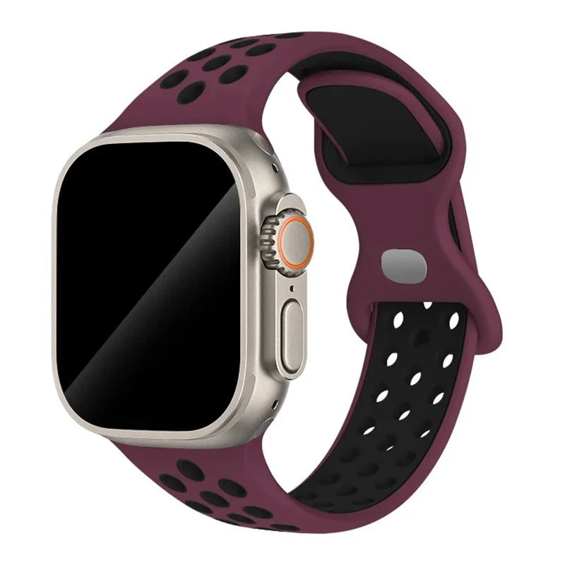 Strap For Apple Watch Band 46mm 44mm 49mm 45mm 40mm 41mm 38 42mm correa Breathable bracelet iwatch series 10 8 SE 7 6 5 9 Ultra