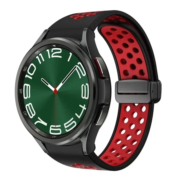 Magnetic Silicone Band for Samsung Galaxy Watch 6 Classic 43 47mm 4 42 46mm 5 Pro 45mm No Gaps Loop Strap for 4/5/6 40 44mm