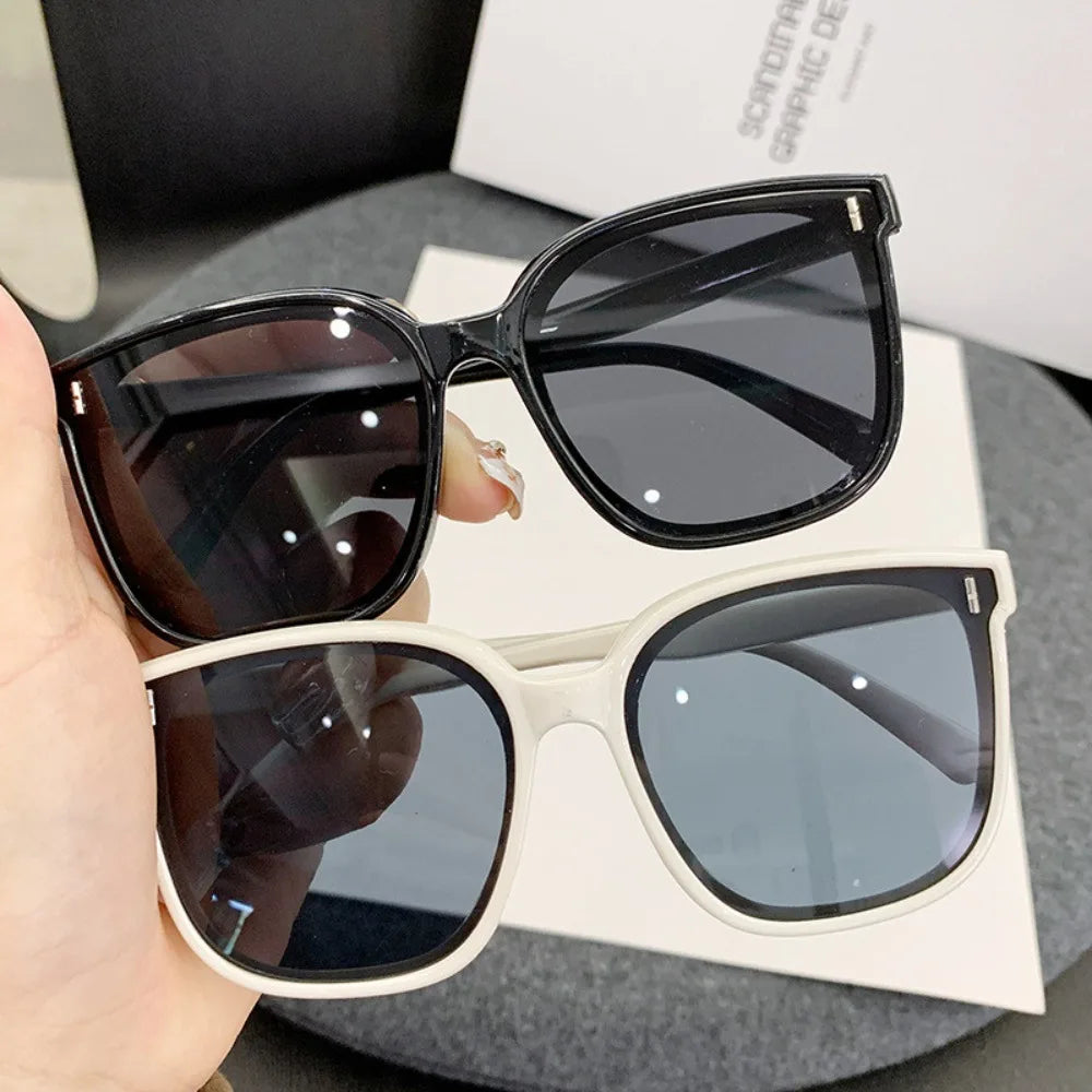 Korean Style Fashion Large Frame Square UV Protection Sun Glasses for Women Glass Personality Sunglasses Unisex