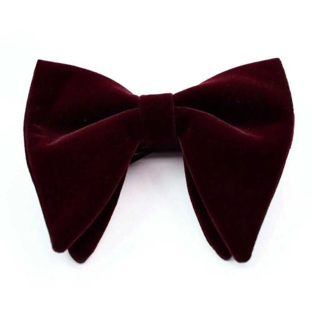 High Quality Oversized Bow Tie Solid Color Bowtie Adjustable Necktie Velvet Men Big Bow Tie Wedding Party Tuxedo