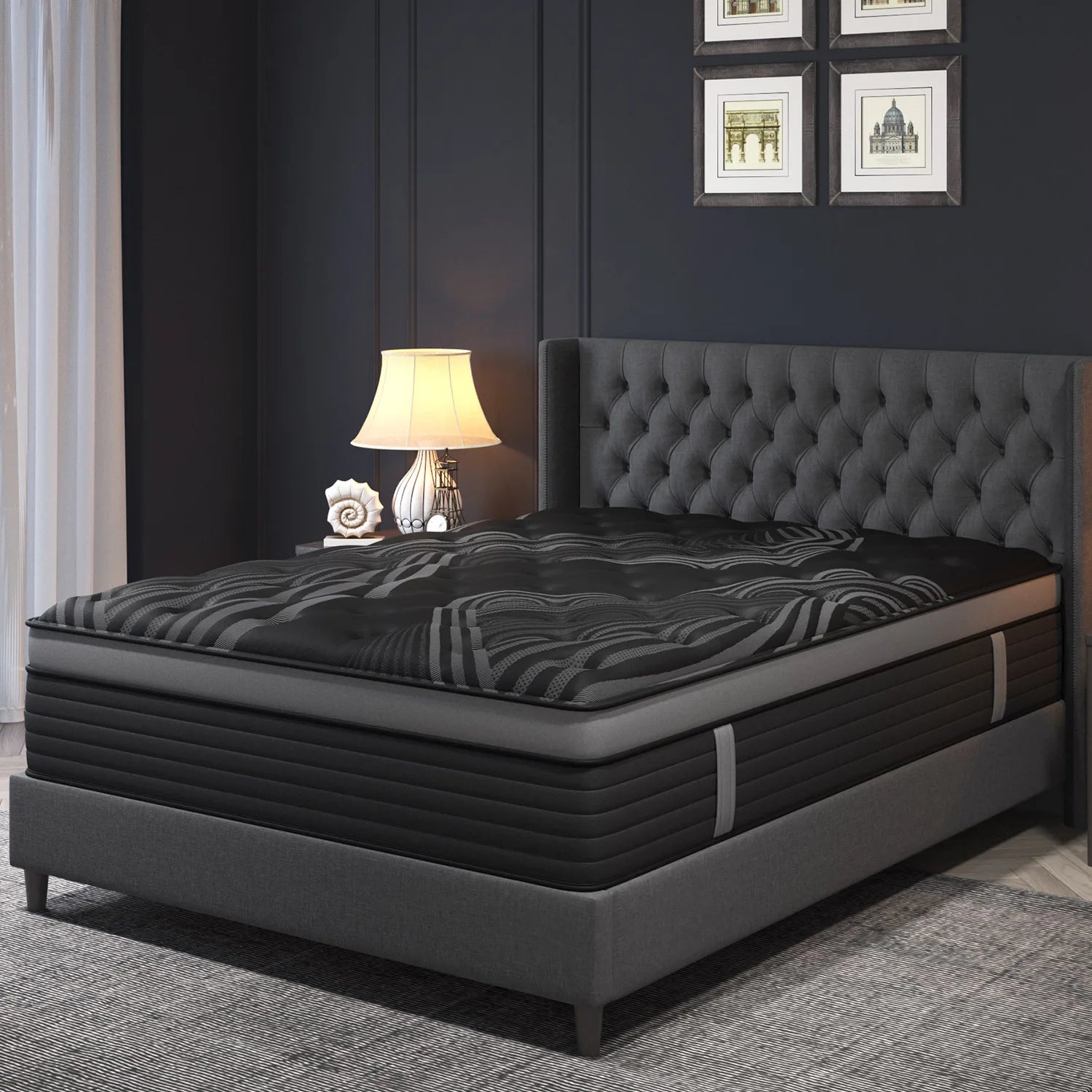 12"14" Gel Memory Foam Hybrid Pocket Spring Mattress Twin Full Queen King Bed Mattress In A Box, Medium Firm Motion Isolation