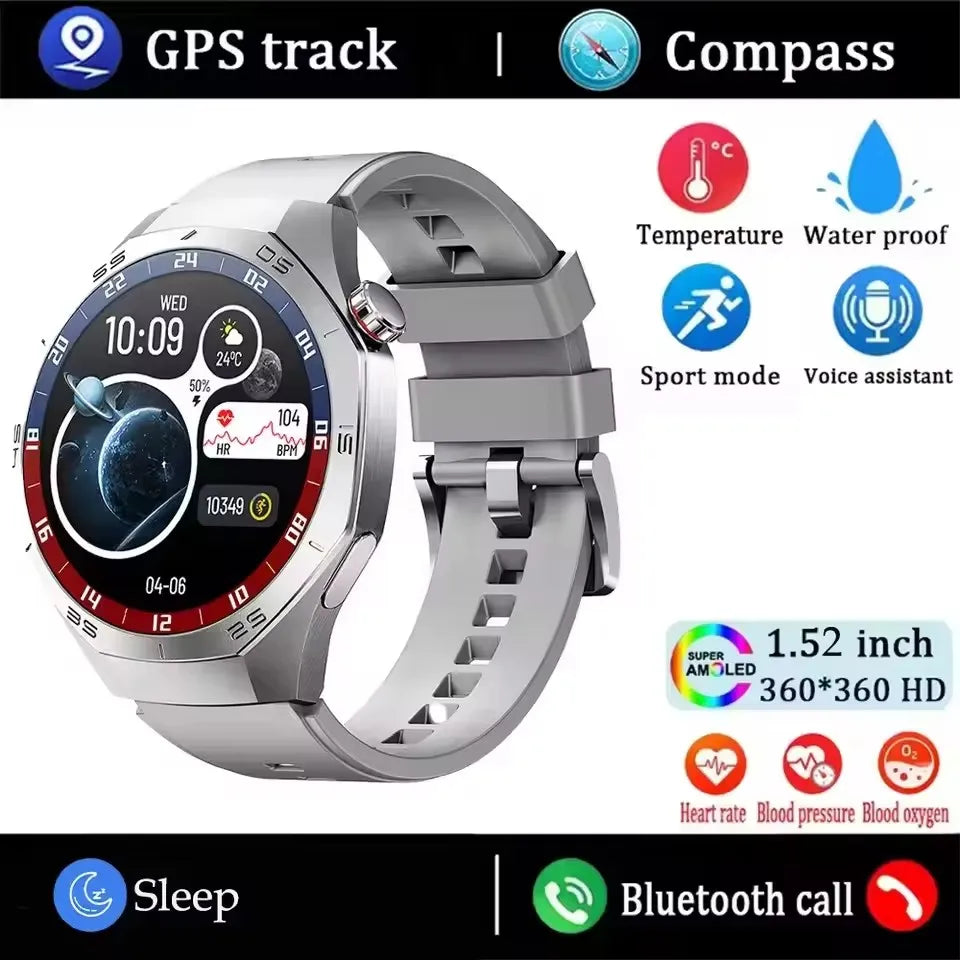 Smart Watch 5 Pro GPS NFC Smartwatch Men 360*360 AMOLED Screen Heart Rate Monitor Bluetooth Call IP67 Waterproof Men Smartwatch