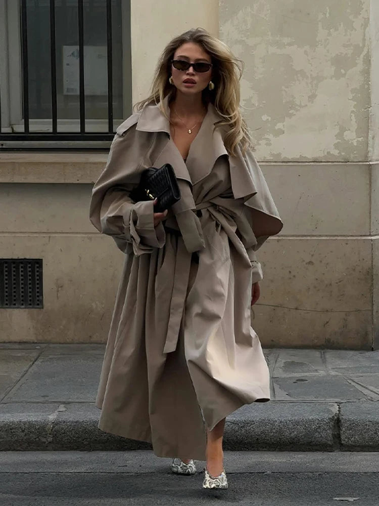 Women Oversized Long Windbreaker Outerwear Lime Green Stand Collar Loose Pocket Trench Coat 2026 Y2k Autumn Chic Female Clothing