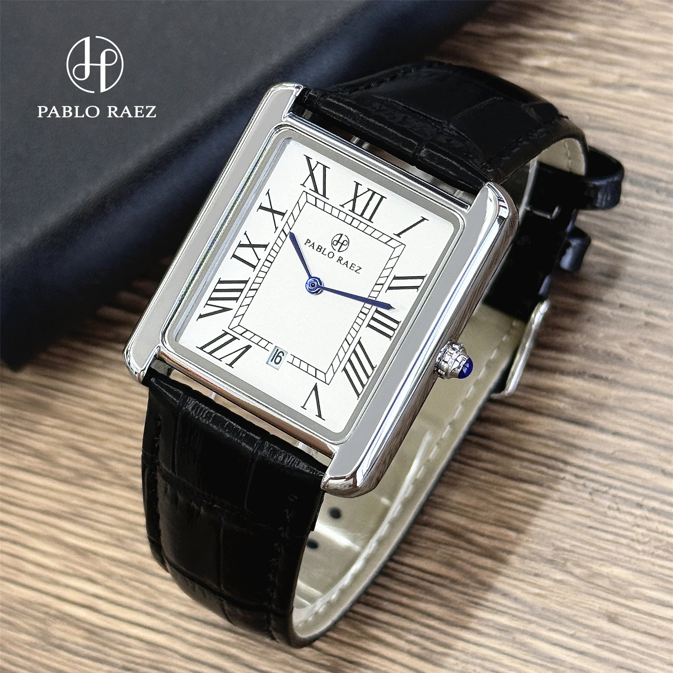 Men Watch Business Retro Classic Calendar Luxury Leather Waterproof Male Fashion Quartz Clock Watches with Box and Spare Battery