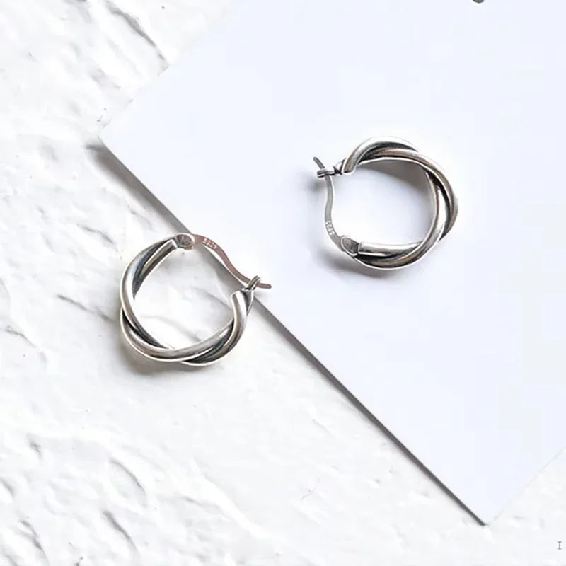 Fashion Geometry Twisted Shape Thick Line Circular Women's Earrings Party Jewelry Party Gifts For Women