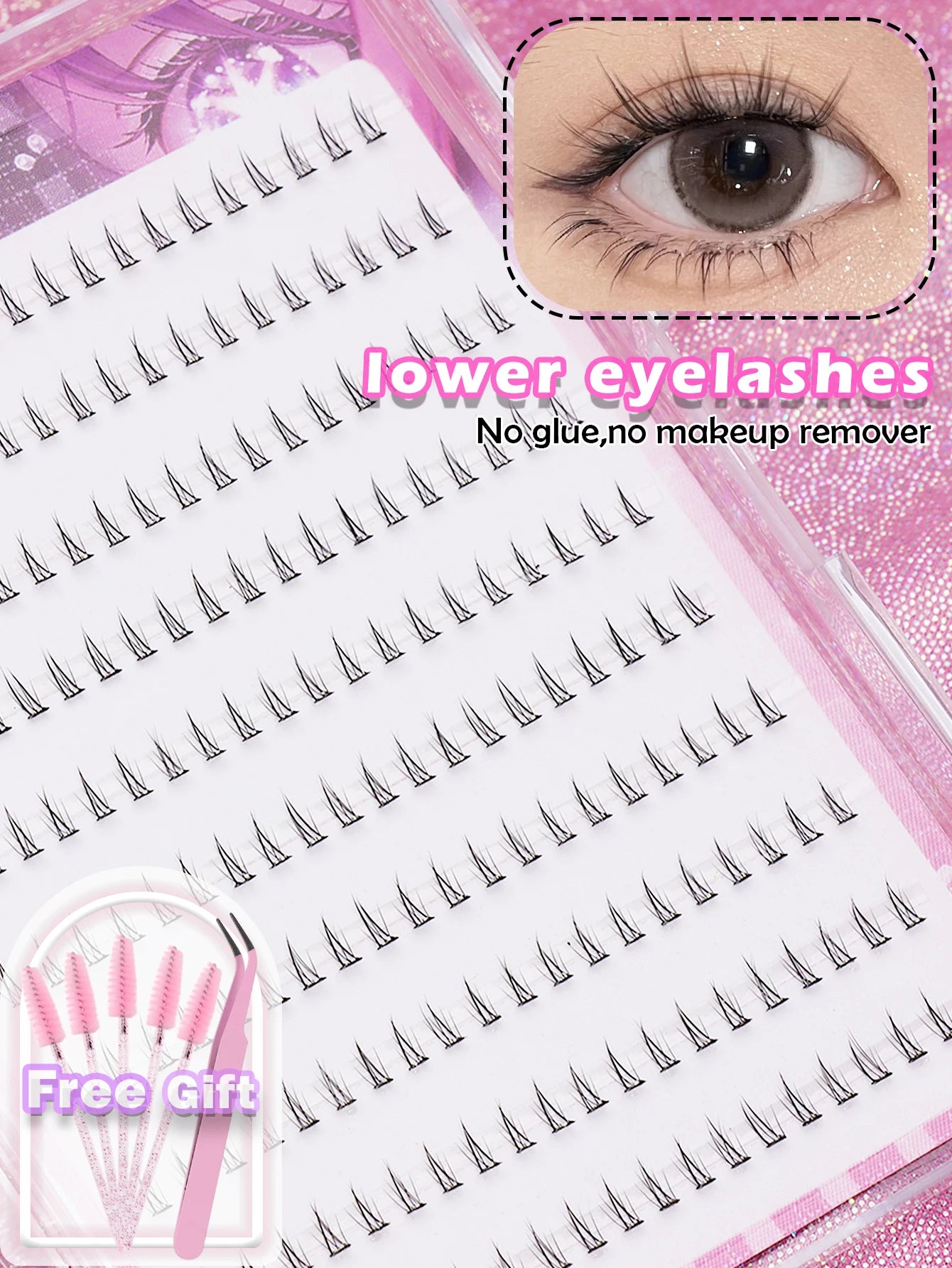 200 Clusters 4-6mm No Glue False Eyelashes New Korean Style Lower Lashes Natural Women Daily Wear Cosplay Makeup