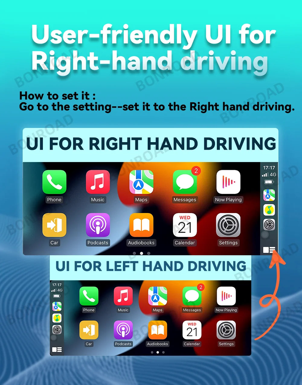 BONROAD 10.25 inch Wireless CarPlay Android Auto With Youtube Airplay Android Auto Linux Car Radio Monitor For BMW X5 X6 E70 E71 CCC CIC system GPS Navigation Multimedia Display Car Stereo Touch Screen