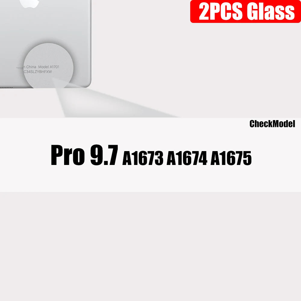 2pcs Clear Tempered Glass For Ipad 9 8 7 6 5 9th Generation 8th 7th 6th Screen Protector For Ipad Pro 11 10.5 9.7 Air 5 4 Mini 6