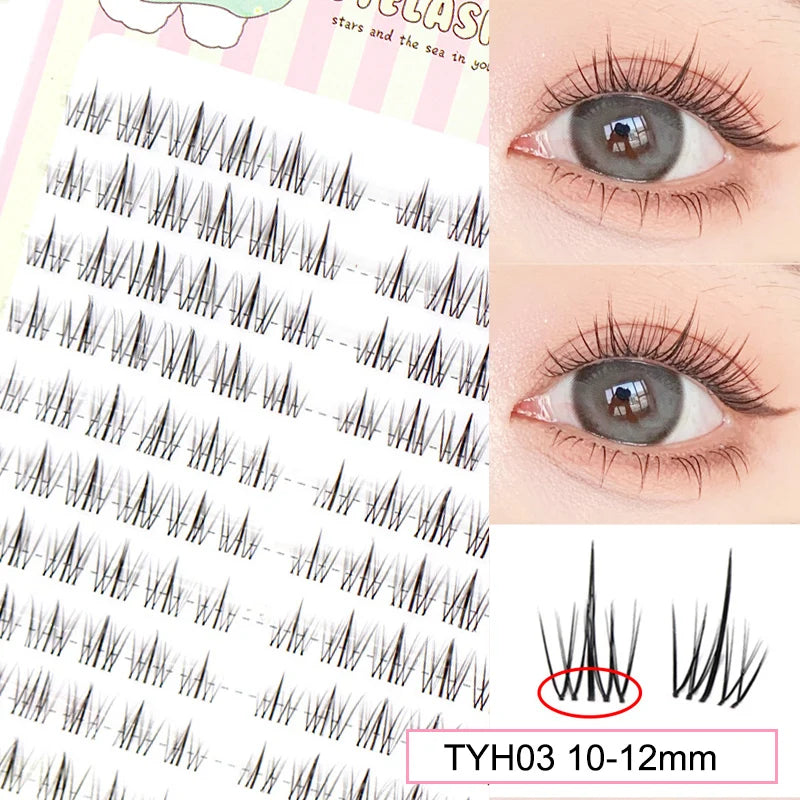 Sunflower Lashes Brown Manga False Eyelashes Natural Soft  Large Capacity Anime Eyelashes Douyin Wanghong Makeup Anime Eyelashes