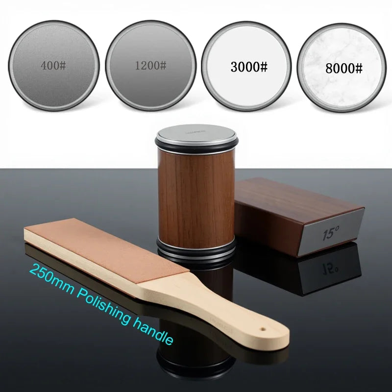 Rolling Knife Sharpener Magnetic Knife Holder Diamond Sharpening Stone With 15 and 20 Degrees Angle Roller Kitchen Accessory Set