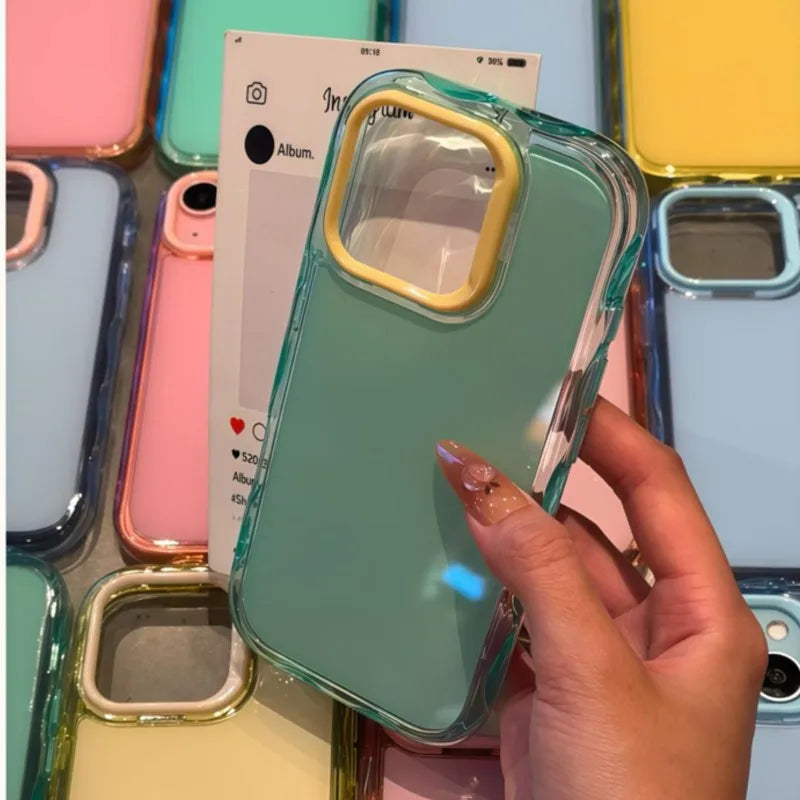 Luxury Jelly Candy Shockproof Case for iPhone 17 Air 16 15 14 Plus 13 12 11 Pro Max Soft Hit Color Bumper Armor Aesthetic Cover