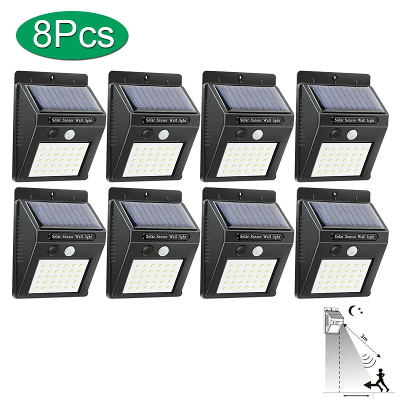 6/30 LED Solar Light PIR Motion Sensor Wall Light Outdoor Solar Lamp Waterproof Solar Powered Sunlight Street Lamp Garden Decor