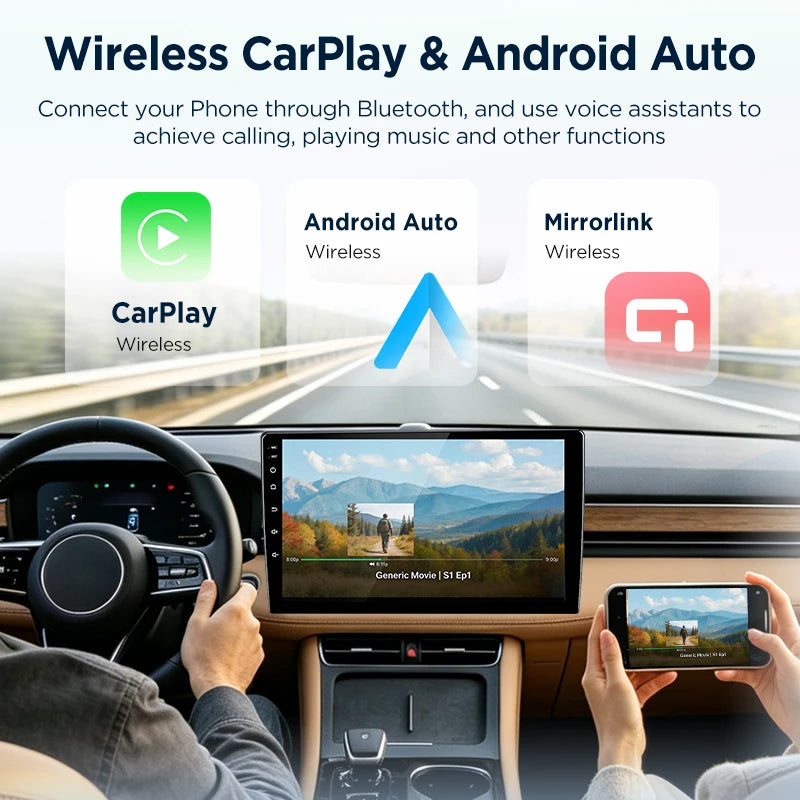 Junsun Wireless Carplay Android Auto Android 15 Car Multimedia Touch Screen Head Unit for Honda Civic  2013 2014 2015 GPS Radio Bluetooth 5.0 4G LTE 5G WiFi Smart Voice Control Stereo Receiver