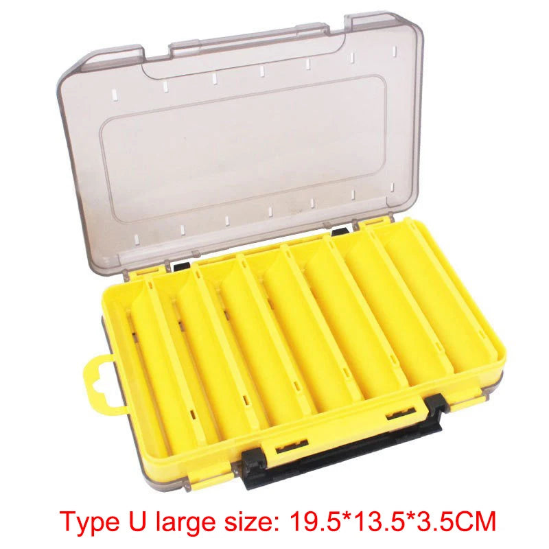 Shrimp Fishing Box Fishing Accessories Box Squid Jig Box Tackle Double Side Folio U Size Wooden Plastic Case for Fish