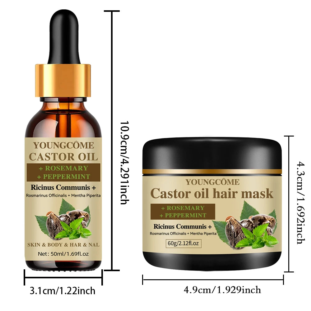 Castor Oil Hair Mask Castor Oil Hair Growth Oil Natural Treatment Nourish Reduce Hair Loss Anti-Breakage Hair Products