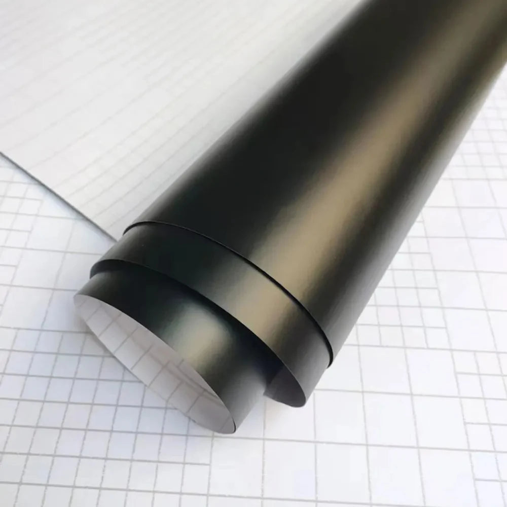 Premium Black Matte Vinyl Car Wrap Film Foil Sticker Sheet Vehicle Decal Window Trim Console Computer Air Bubble Free