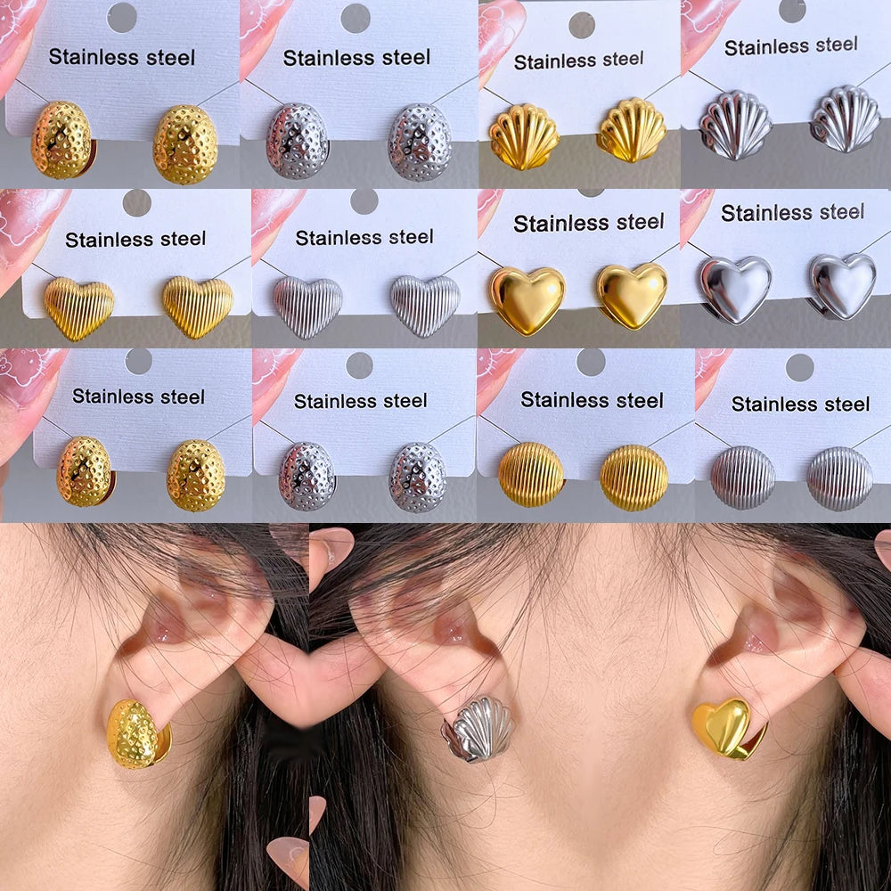 316l Stainless Steel Vintage-Inspired Waterproof Stud Earrings Personalized Charm Fashion Jewelry Accessories Bijoux Gift
