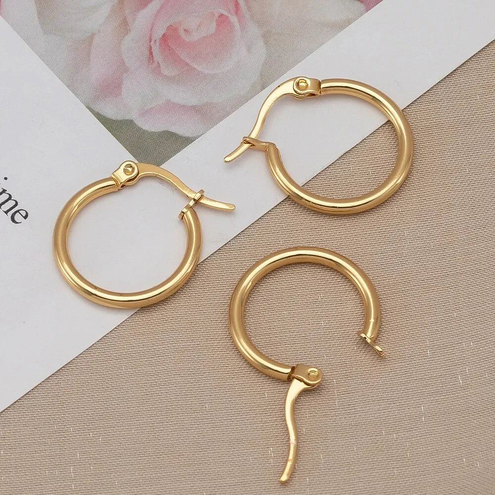 10pcs 20mm Stainless Steel Earrings Open Ear Rings For Jewlery Making DIY Components Accessories